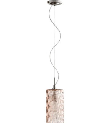 Quorum 825-4065 1 Light Blush Ice Pendant Satin Nickel 10'' X 5,25''