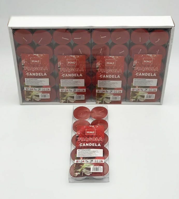 Set 120 Pezzi Candele Rosse Profumate Fragola Tealight Lumini hmj