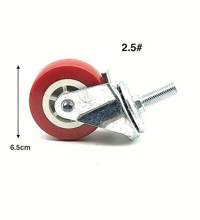 Rotella Ruota con perno a Vite Girevole 2.5 #  Orientabile Gommata Carrello Hmj