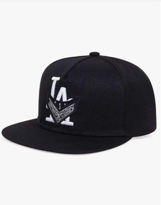 Gorra Snapback para Hombre con Bordado LA Visera Plana de Moda Hip Hop Casual
