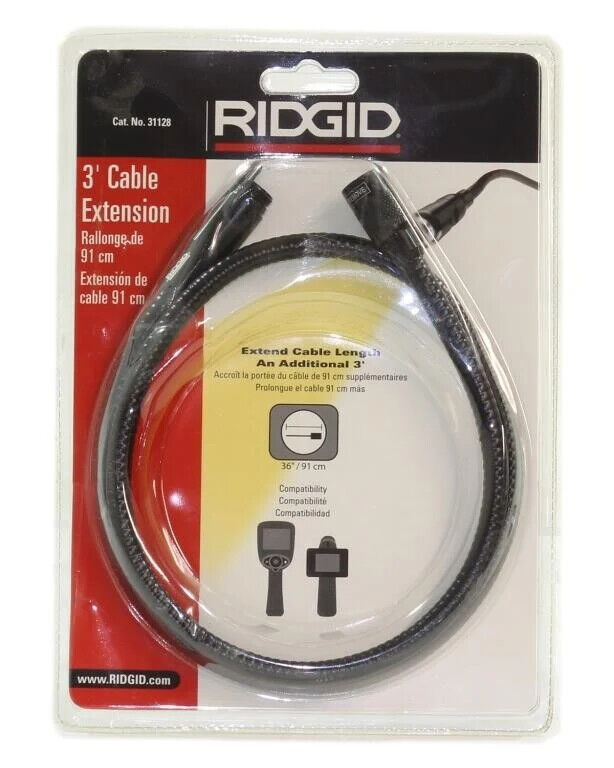 RIGID 3 Ft Cable Extension #31128 Inspection Camera Seesnake micro