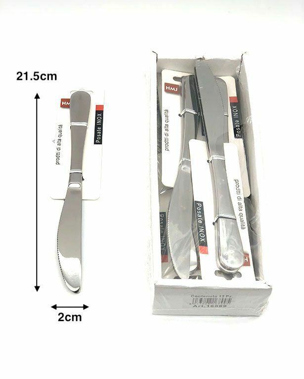 Set 24 Pezzi Servizio Coltelli Posate Acciaio Inox Cucina hmj