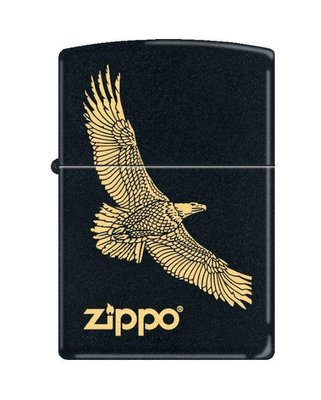 Zippo 7793, логотип Eagle-Zippo, черная матовая зажигалка