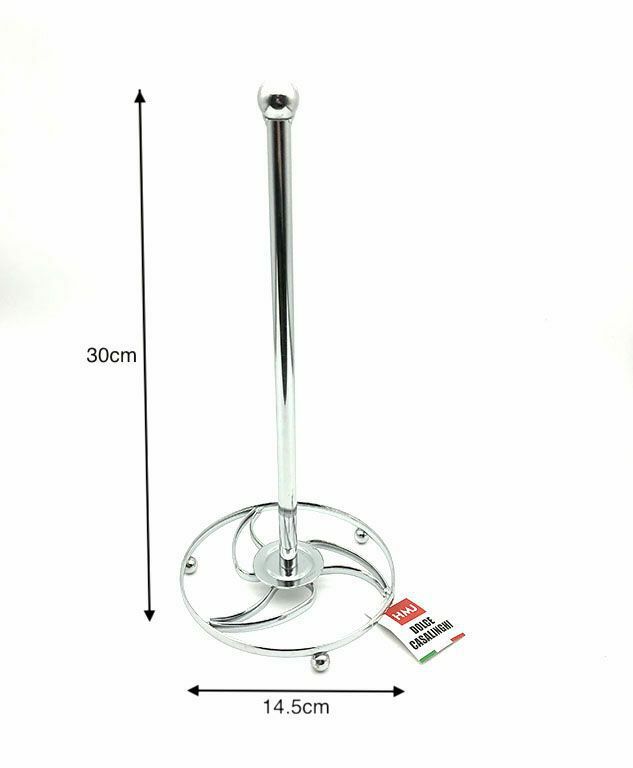 Porta Rotolo Rotolone Carta Cucina Metallo Cromato 18595 30cm hmj