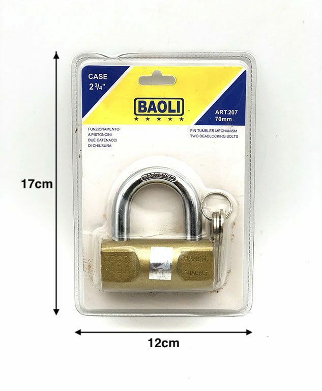 Lucchetto Ad Arco In Acciaio Sicurezza Catenaccio Antifurto 3 Chiavi 70mm hmj
