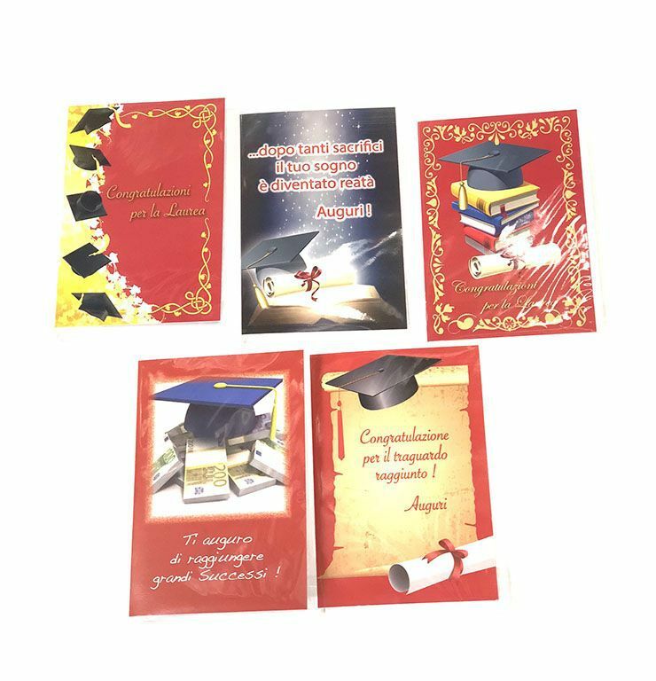 Set 36 Pezzi Biglietti Auguri Laurea Fantasie Assortite hmj