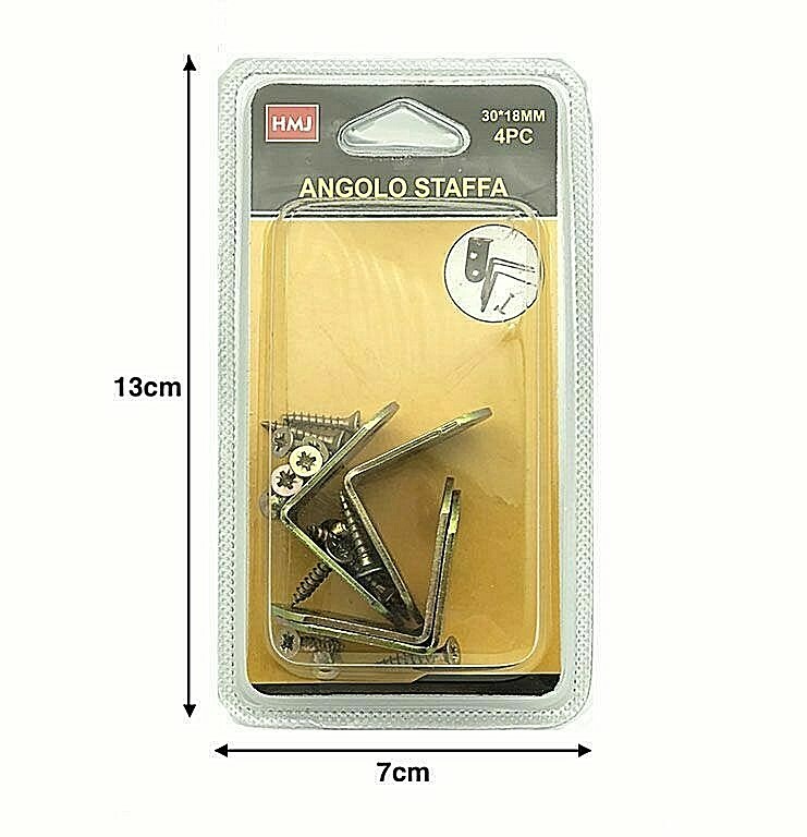 Staffe angolari Triangolo Metallo 30x18 mm per mensole Legno Ferro Alluminio Hmj