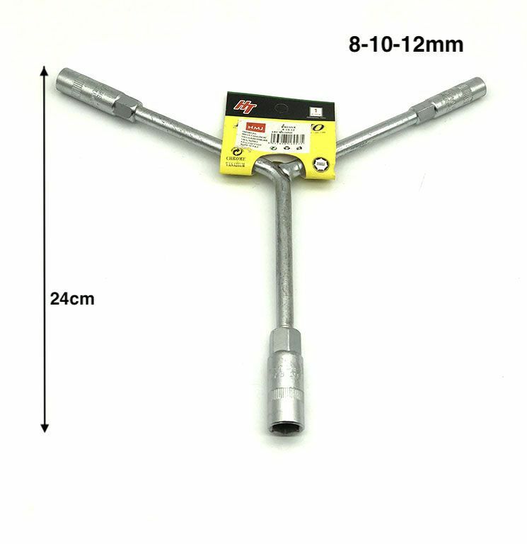 Chiave a Y con Bussole da 8 10 12 mm lunghezza 24 cm Hmj