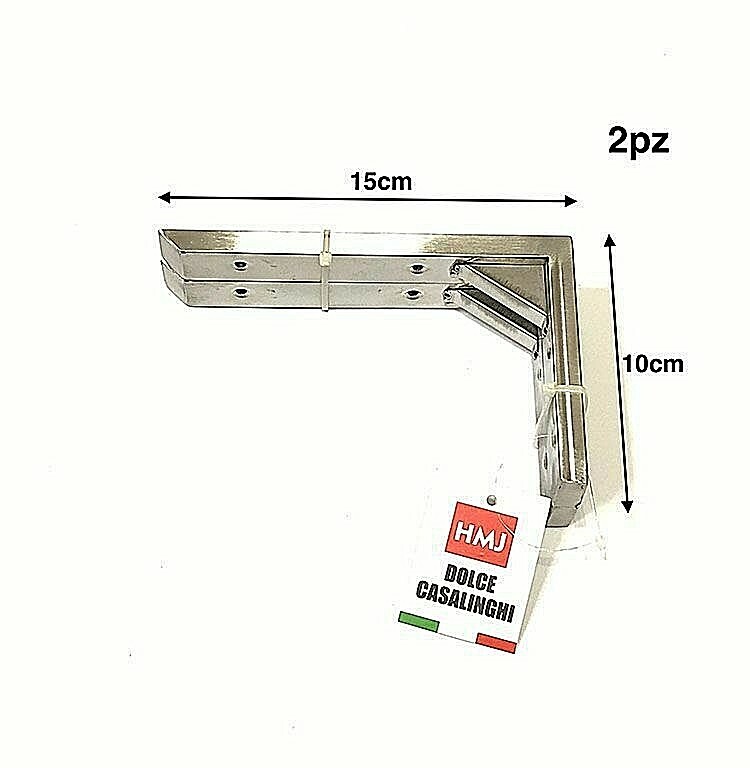 Staffe angolari Metallo 10x15 cm misura 6' per mensole Legno Ferro Alluminio Hmj