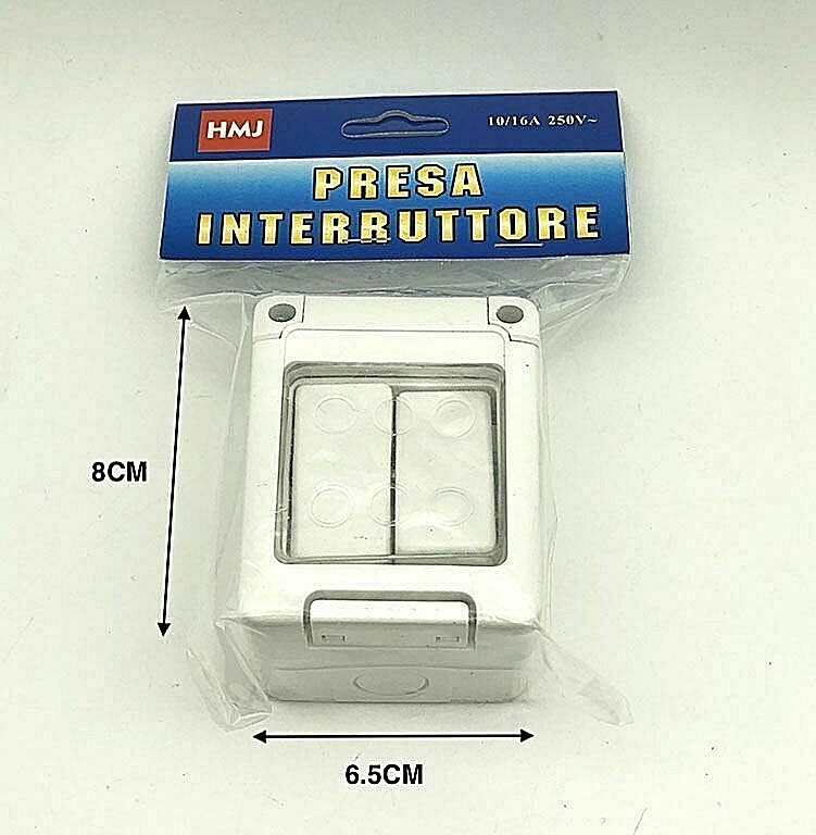 Due Interruttori Scatola Box Parete Esterno Impermeabile Stagna IP55 10-16A Hmj