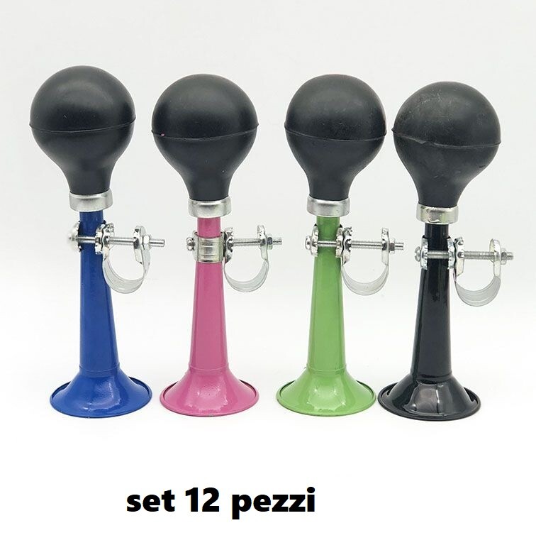 Set 12 Pezzi Trombetta Tromba Clacson Suoneria Per Bici Bicicletta Colorata hmj