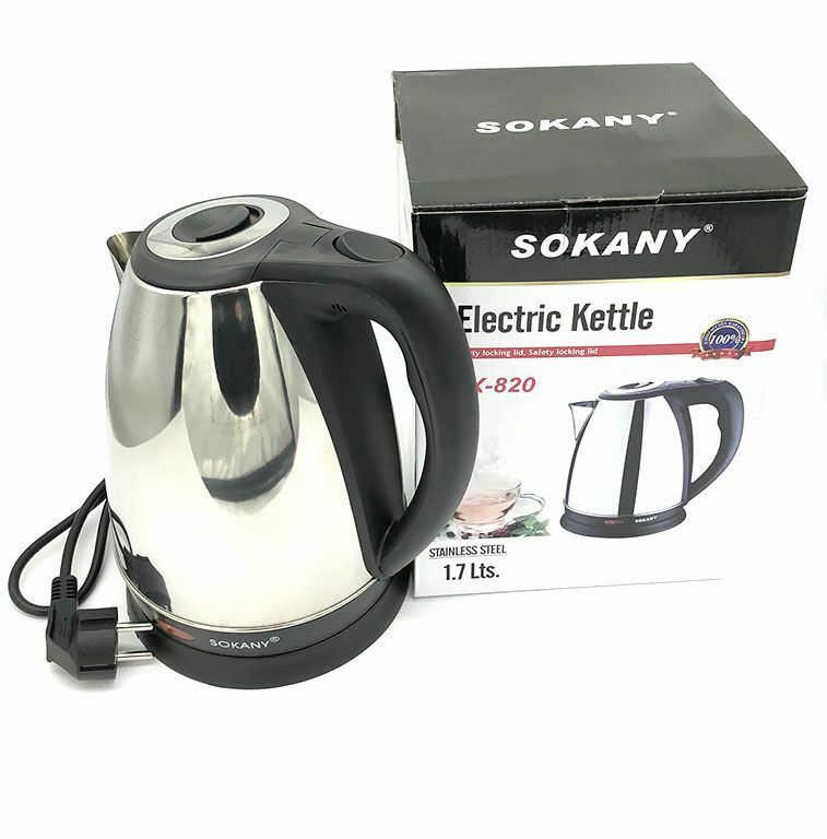 Bollitore Elettrico Capacità 1,7 Litri Sokany Acciaio Acqua Ufficio Viaggi hmj