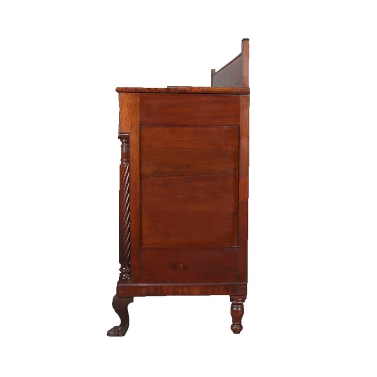 Antique American Empire Flame Mahogany and Bronze Sideboard, circa 1830