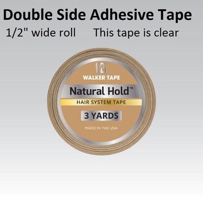 Natural Hold Tape by Walker Tape Co. 1/2'' X 12 yard roll Double side Adhesive 