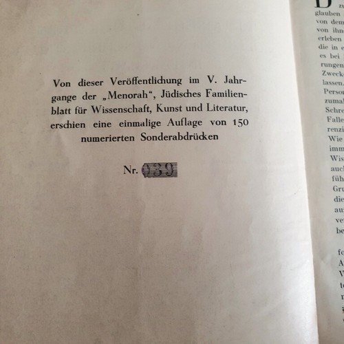 1927 Wien Library Jewish Autograph Stamp Rabbinate Numbered Rare Bibligraphic