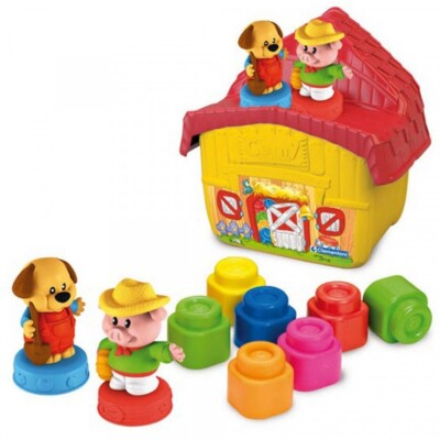 CLEMENTONI - Maisonnette de la ferme avec 2 animaux et 9 cubes -  - CLE14751