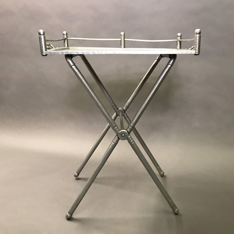 Brushed Aluminum Folding Tray Table by Mary Wright for Everlast Metal