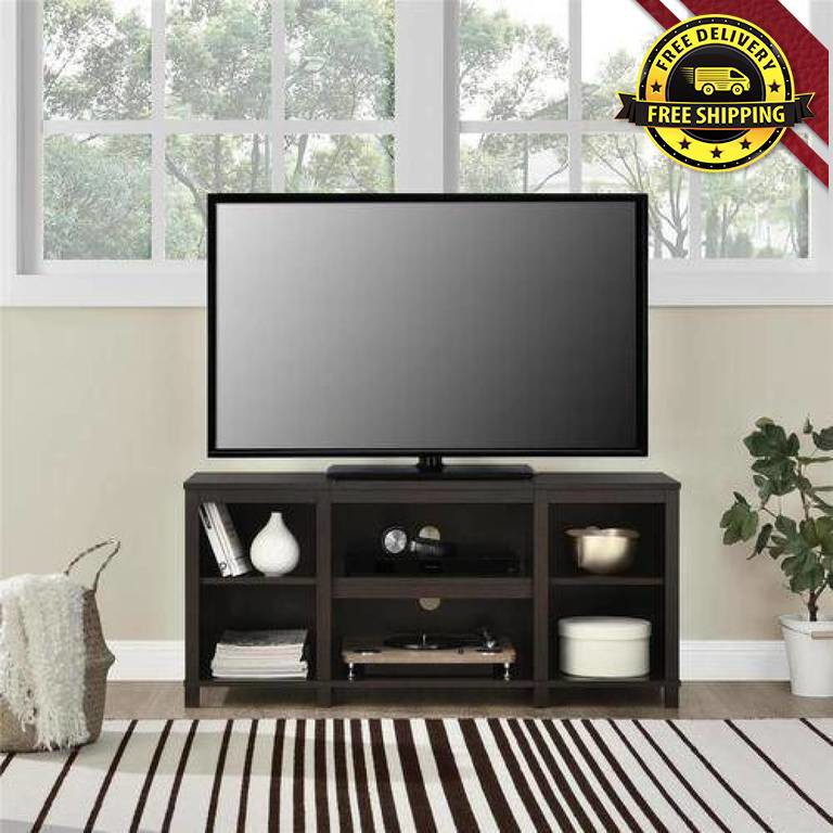 Details About Tv Stand Parsons Cubby Console Home Table Furniture Desk Shelves Espresso