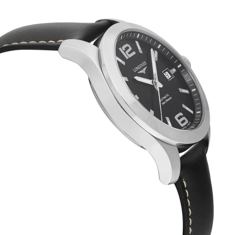 Pre-owned Longines Conquest 41mm Steel Black Dial Automatic Mens Watch L3.777.4.58.0
