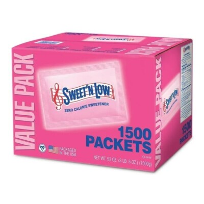 Sweet'N Low Zero Calorie Sweetener Value Pack, 1500 count, 53 oz