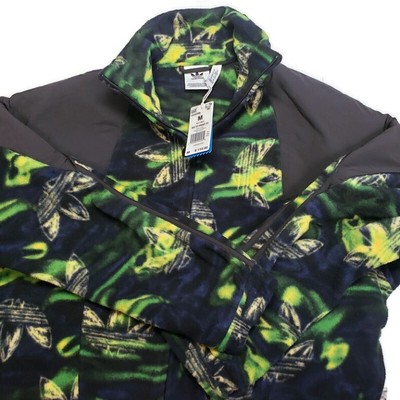 Adidas Original Big Trefoil Printed Polar Fleece Track Jacket Mens Medium GE0799