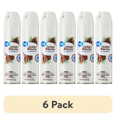 6 Pack Of Great Value Aerosol Air Freshener Spray, Twilight Woods
