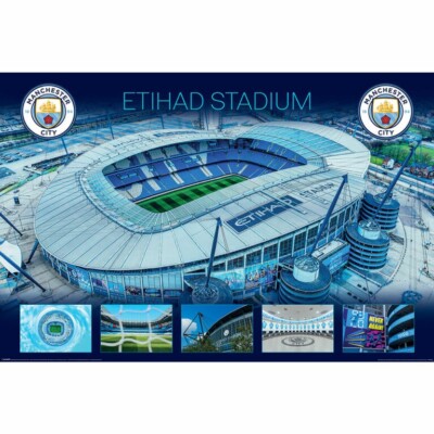 Manchester City FC Etihad Stadium Poster 199, Birthday Gift, Official Product