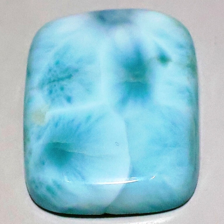 47 Ct 6X22X30 mm Natural Sky Blue Larimar Rectangle Cabochon