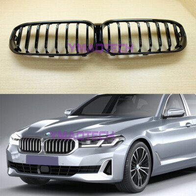 Piano Black Paint Front Grill Grille Fit BMW 2021-2022 5-Series 4DR G30 G31 LCI