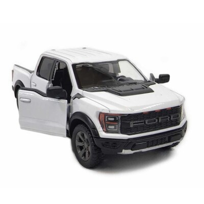 5436) Kinsmart 2022 Ford F-150  Raptor  1:46 Diecast  Truck 5 inch white color. 