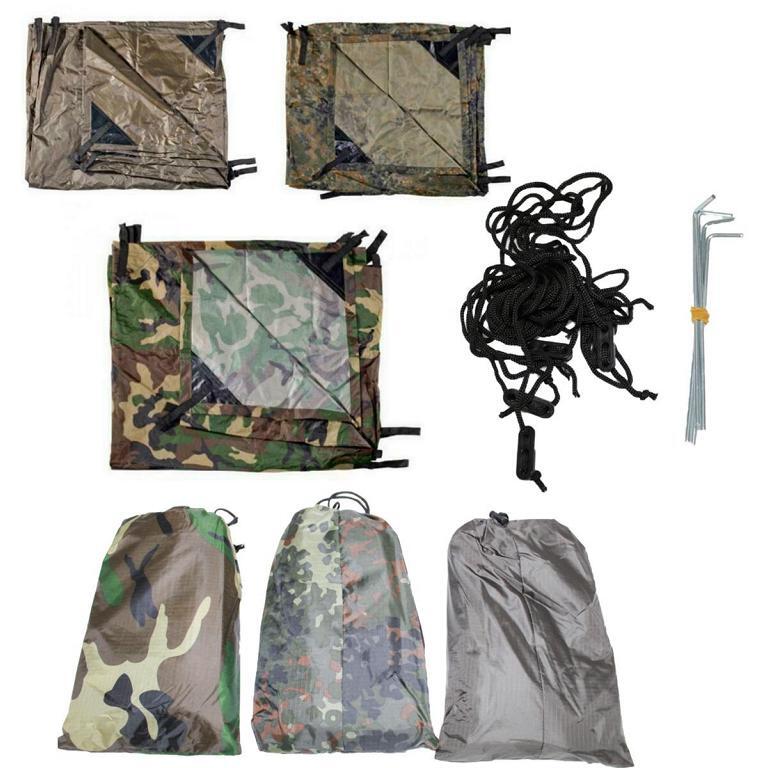 Regenschutz tarn PlaneTarp Basha Mehrzweckplane Heringe Abspannschnüre,Beutel