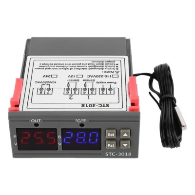 STC-3018 Digital Temperature Controller Sensor Thermostat with NTC Cable Length 