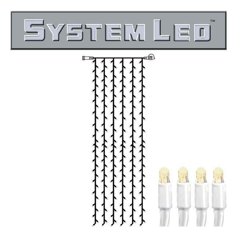 System LED White | Lichtvorhang | koppelbar | exkl. Trafo | 1.00m x 4.00m | 204x