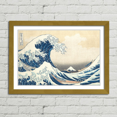 Hokusai, The Great Wave off Kanagawa Canvas Framed Print Picture Wall Art