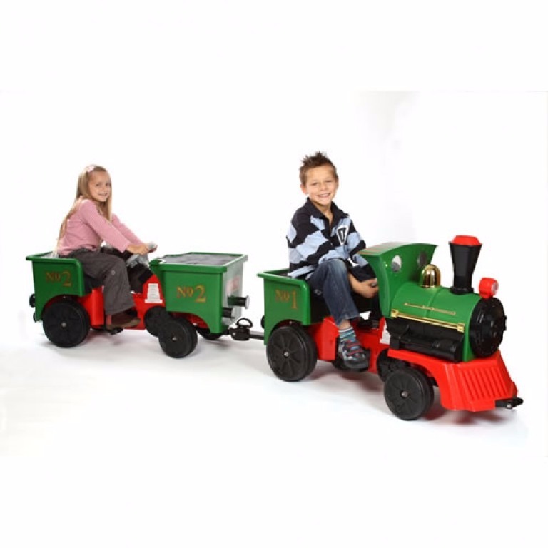 Ride on Kids Electric 12v Battery Powered Play Train Engine Green and