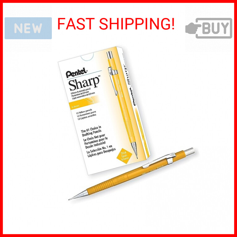 Pentel Sharp Automatic Pencil, 0.9mm Lead Size, Yellow Barrel
