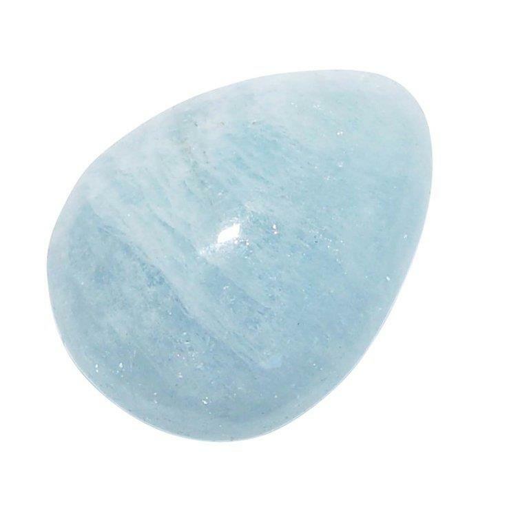 Aquamarin TOP A* Qualität ca. 15x25 mm flacher Trommelstein Handschmeichler