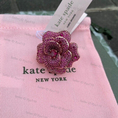 NWT Kate ks Spade Rosy 3D rose Scarlet Blooms Ring size 6 Rose Gold Tone