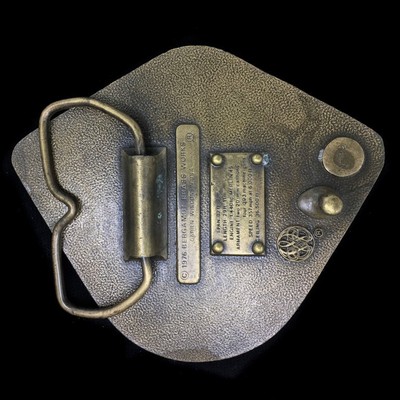 Vtg NOS Fighter Jet Super Marine Spitfire MK Aircraft Plane Bomber Belt Buckle
