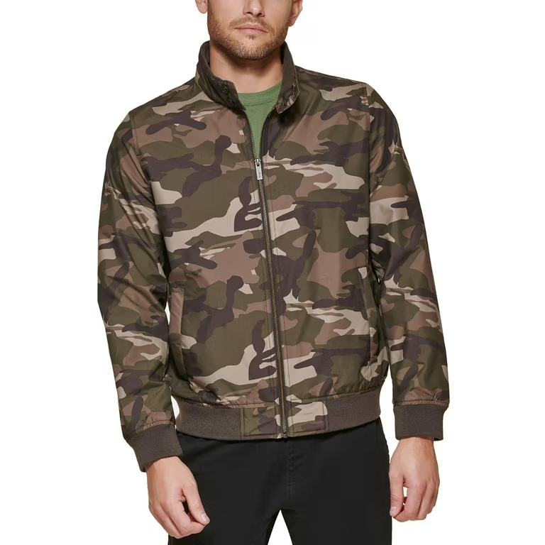 Club Room Regular-Fit Bomber Jacket Men's M Camouflage Full Zip Long Sleeve - Picture 1 of 15