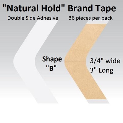Natural Hold Tape by Walker Tape Shape B Double side Adhesive 1-pk = 36 pcs