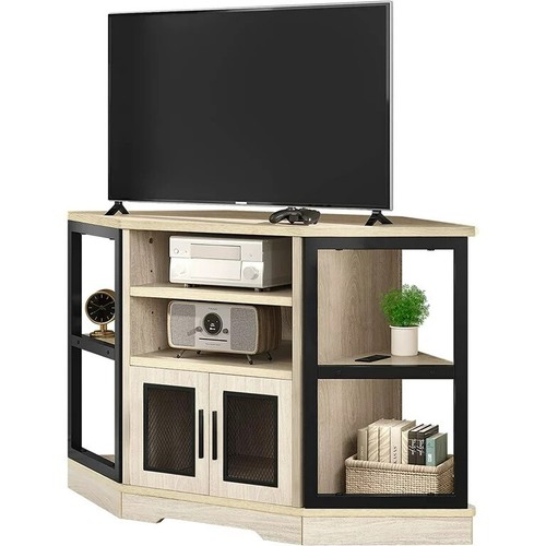 Corner TV Stand with Power Outlet Entertainment Center for TVs up to 55 inch