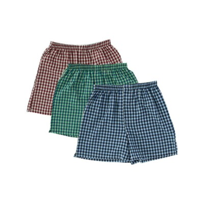Men 3 Pack  Munsingwear Woven  Plaid  Boxer Shorts Underwear Full Cut Multicol L