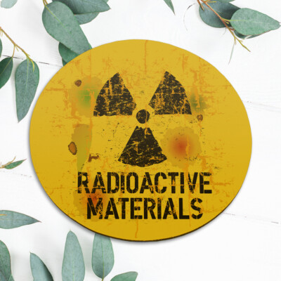 Caution Radioactive Sign Danger Mouse Pad Mat Office Desk Table Accessory Gift