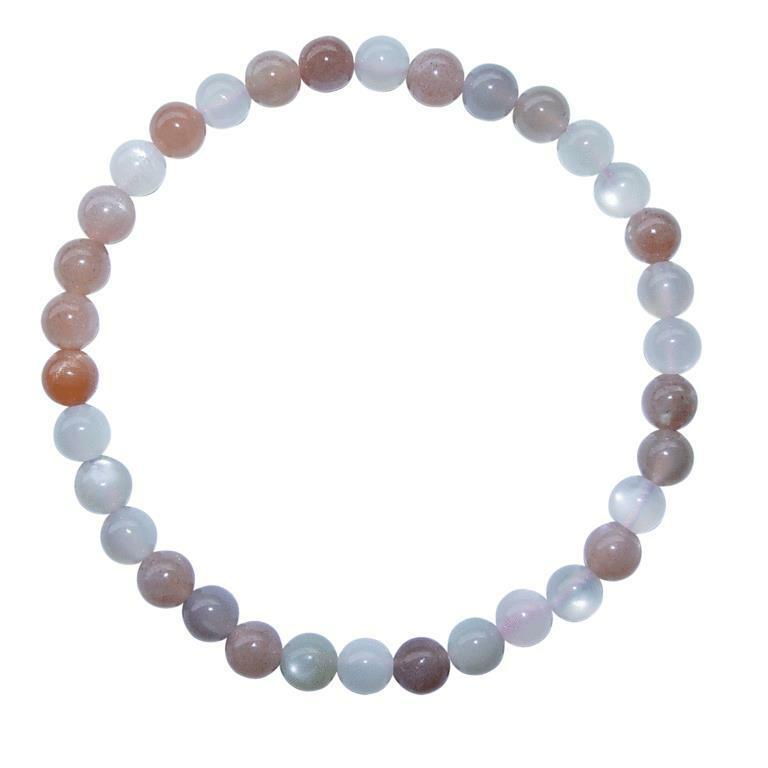 Mondstein Armband Kugel 6 mm  schöne schimmernde Natur Pastell Farbe