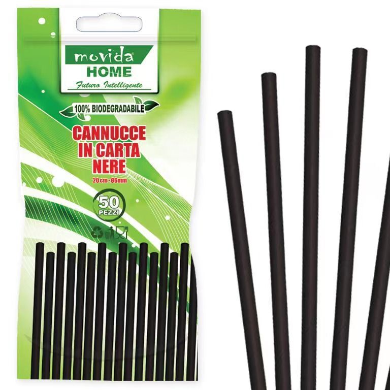 Set 600 Pezzi Cannucce Bio Carta Nere Feste Compleanni Party dfh