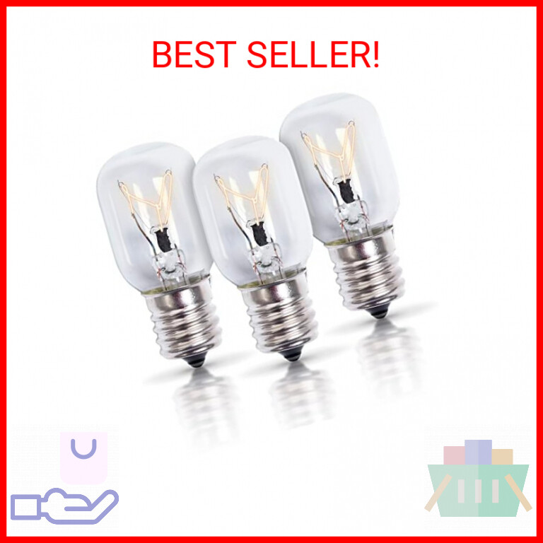 Microwave Oven Light Bulb 40w 125V - (2 Packs + 1 Free) E17 Bulb for Under Hood
