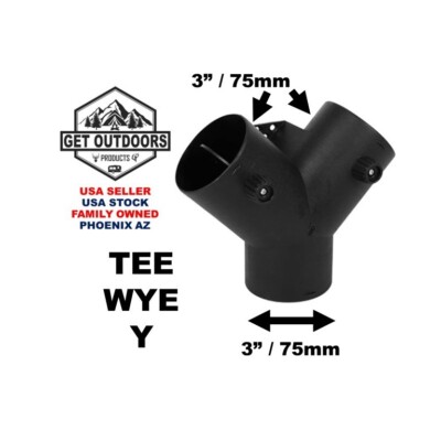 Diesel Parking Heater Boat RV - 3'' 75mm 3 Way Tee Wye Y Splitter Vent - VEVOR