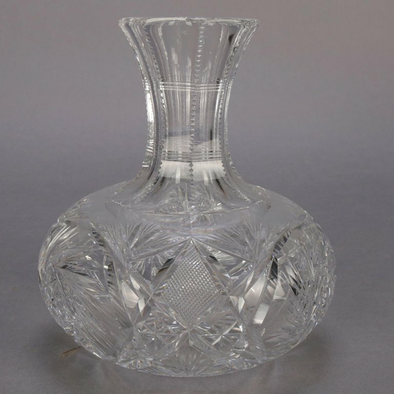 Irish Waterford School Cut Crystal Brilliant Glass Wine Decanter, 20th Century