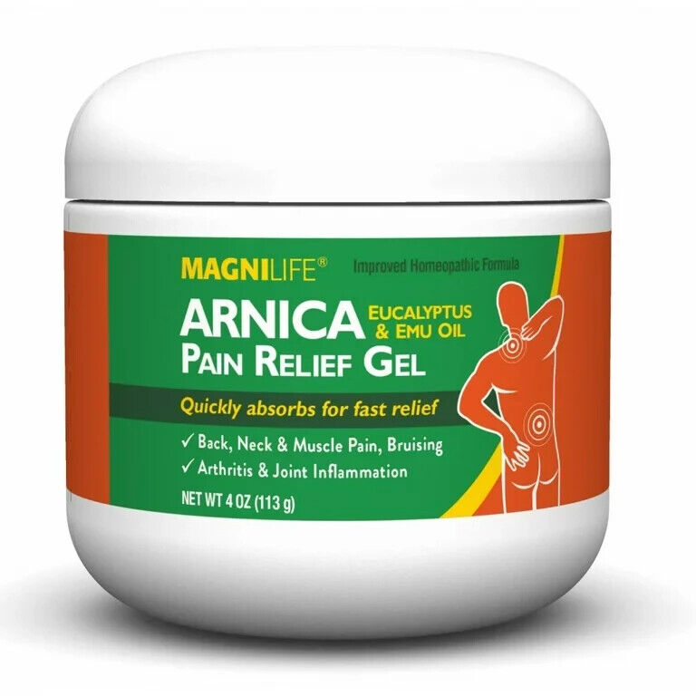 Magnilife Arnica Pain Relief Gel Eucalyptus & Emu Oil Muscle Pain Stiffness 4 Oz